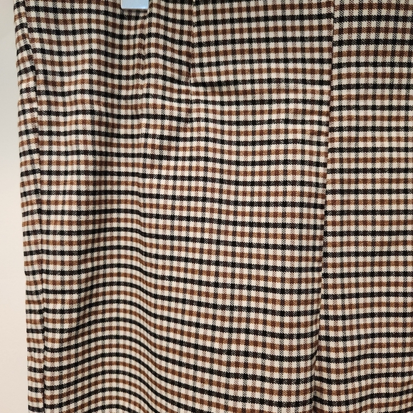 Zara: high rise stretch pants/leggings in checkered brown white and black - Picture 3 of 4
